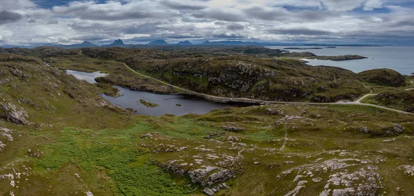 Drone Zicht Een Kustweg Landschap Aan Noordkust 500 Schilderachtige Rit — Stockfoto