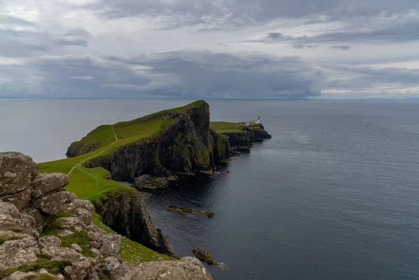 View Neist Point Minch Lighthouse Cliffs — Foto Stock