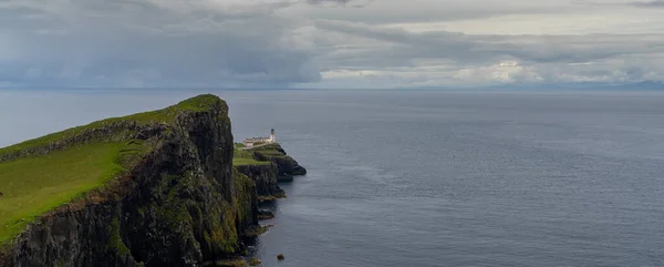 Panorama Landscape View Neist Point Lighthouse Minch Western Coast Isle — Foto Stock