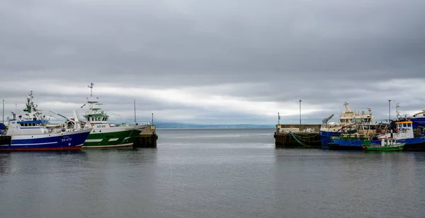 Greencastle Ireland July 2022 Colorful Fishing Boats Trawlers Sheltered Port — Stockfoto