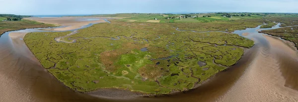 Drone View Creeks Pools Rivers Carrowmore Lacken Saltmarsh Northern County — 스톡 사진