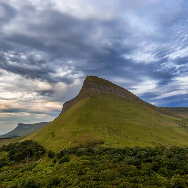 View Sunset Overcast Sky Evening Bunbeg Table Top Mountain County — стоковое фото