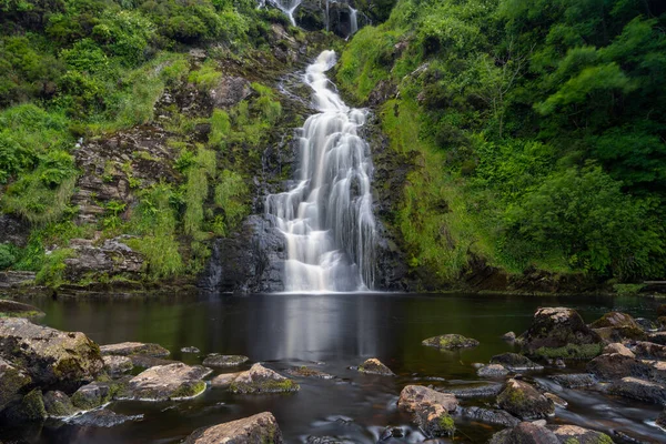 Horizontal View Picturesque Assaranca Waterfall Coast County Donegal Ireland — Φωτογραφία Αρχείου