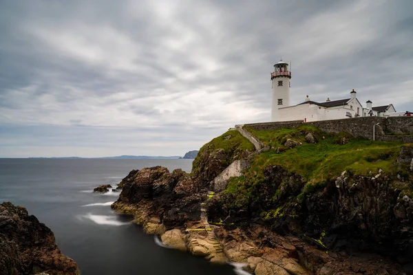 Long Exposure View Fanad Head Lighthouse Peninsula Northern Coast Ireland — Φωτογραφία Αρχείου