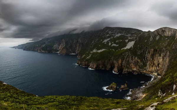 Panorama Landscape View Mountains Cliffs Slieve League Northwest Coast Ireland — 스톡 사진