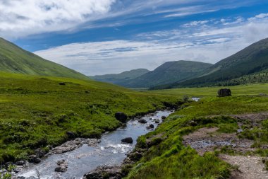 view of the Glen Brittle Valley and River Brittle on the Isle of Skye in summer