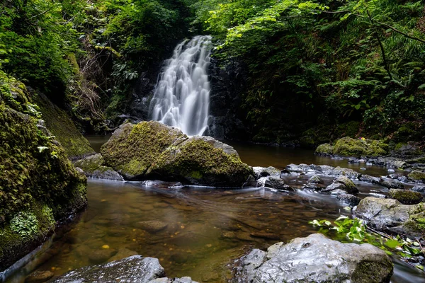 View Picturesque Gleno Waterfall Glens Antrim Larne — Foto de Stock