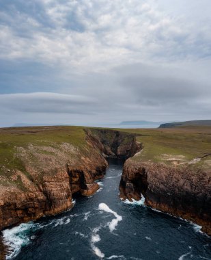 A view of the cliffs and wild coast of Erris Head on the northern tip of the Mullet Peninsula in County Mayo of Ireland