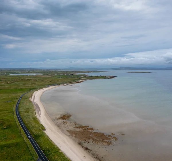 Aerial Landscape View Beautiful Elly Bay Beach Mullet Peninsula Ireland — 图库照片