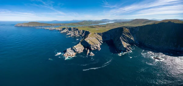 Aerial Panorama Landscape View Kerry Cliffs Iveragh Peninsula County Kerry — Foto Stock