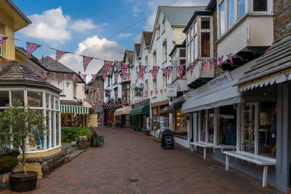 Lynton and Lynmouth, united Kingdom - 2 September, 2022: village center with colorful buildings and shops in the picturesque village of Lynmouth in North Devon