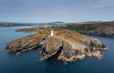 View of the Baltimore Beacon and entrance to Baltimore Harbor in West Cork