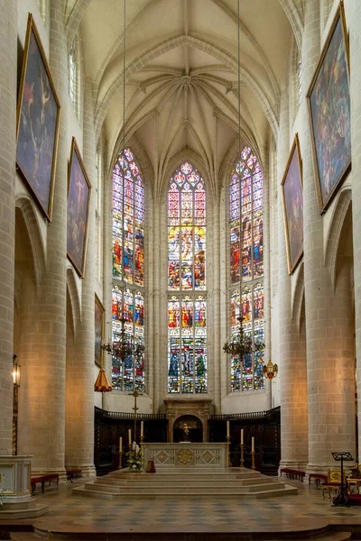 Dole França Setembro 2022 Vista Interior Altar Nave Central Igreja — Fotografia de Stock