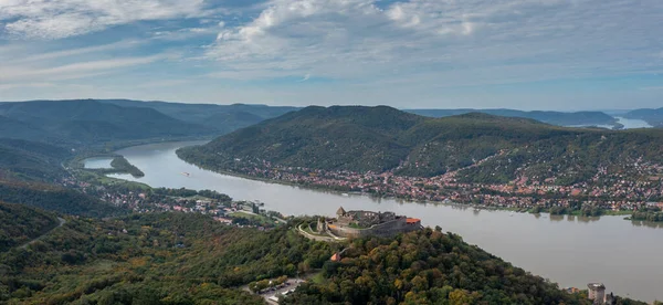 Visegrad Hungría Octubre 2022 Paisaje Panorámico Curva Del Danubio Visegrad —  Fotos de Stock