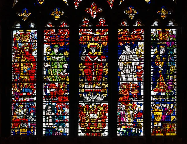 Canterbury Birleşik Krallık Eylül 2022 Canterbury Katedrali Içindeki Tarihi Vitray — Stok fotoğraf