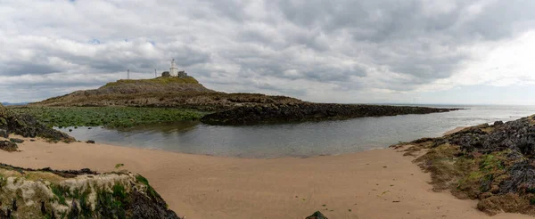 Panorama Utsikt Över Mumbles Udde Med Den Historiska Fyren Swansea — Stockfoto