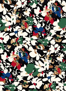 Basit cihazları olan güzel, pürüzsüz raster deseni. Tekstil, ambalaj, kumaş, kumaş, giysi, kapak, kağıt, baskı, albüm için dekoratif süslemeleri olan bir arka plan. Kumaş rengi çiçek