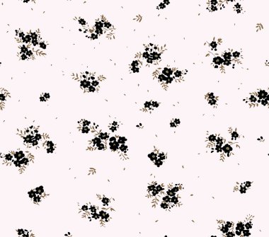 Basit cihazları olan güzel, pürüzsüz raster deseni. Tekstil, ambalaj, kumaş, kumaş, giysi, kapak, kağıt, baskı, albüm için dekoratif süslemeleri olan bir arka plan. Kumaş rengi çiçek