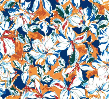 Basit cihazları olan güzel, pürüzsüz raster deseni. Tekstil, ambalaj, kumaş, kumaş, giysi, kapak, kağıt, baskı, albüm için dekoratif süslemeleri olan bir arka plan. Kumaş rengi çiçek