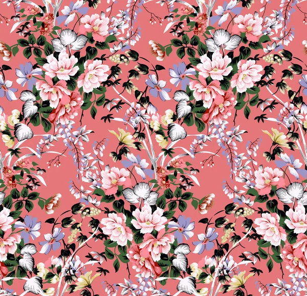 Klasik dikişsiz çiçek deseni. Küçük pastel çiçeklerin özgürlük tarzı arka planı. Beyaz arkaplana saçılmış küçük çiçekler. Yüzeylere ve web tasarımına yazdırmak için stok.