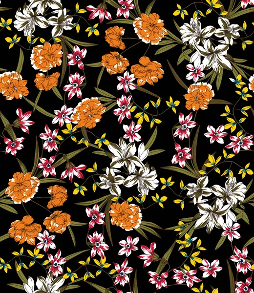 Vintage Nahtlose Blumenmuster Liberty Stil Hintergrund Von Kleinen Pastellfarbenen Blumen — Stockfoto