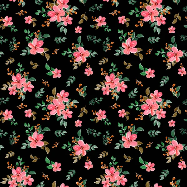 Seamless Pattern with watercolor floral theme