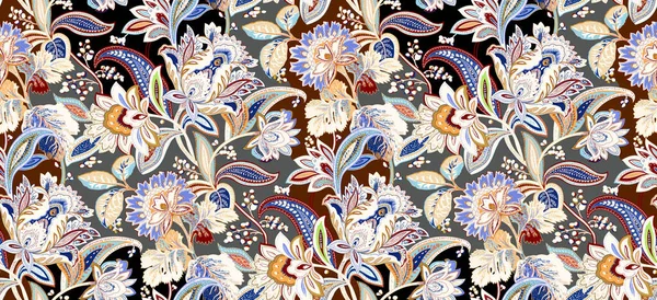 Retro Tropikal Orman Botanik motifleri rastgele dağılmış. Birçok yabani bitkinin kusursuz dokusu çiçek desenli el çizimi tarzıyla klasik renkli arka plan.