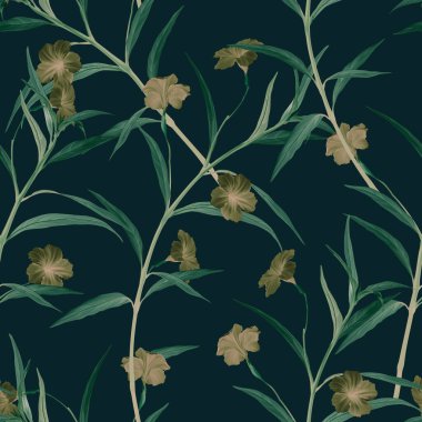 Çiçeksel özgürlük deseni. Moda için arka plan, duvar halıları, parmak izleri. Modern çiçek tasarımı moda ve dekorasyon için mükemmel.