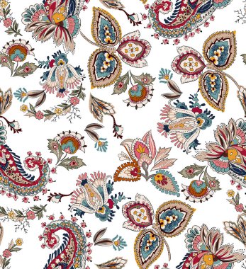 Bahar çiçekleri, renkli arka planda pembe renkler. Mayolar, elbiseler, kumaşlar, gömlekler, plaj elbiseleri için yaz tasarımı. Kusursuz çiçek deseni.