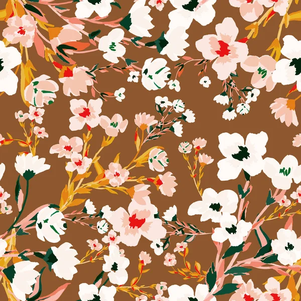 Bloemen Vrijheidspatroon Plantaardige Achtergrond Voor Mode Wandtapijten Prints Modern Bloemdessin — Stockfoto