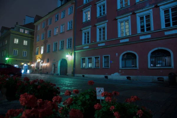 Varsovia Capital Polonia Por Noche — Foto de Stock