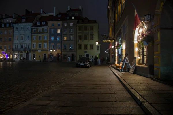 Varsovia Capital Polonia Por Noche — Foto de Stock