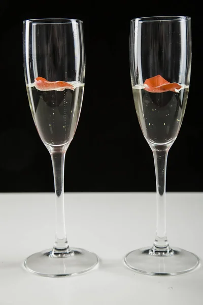 Champagne Glasses Bottle Holiday — Stock Photo, Image