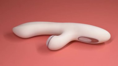 Pembe arkaplanda beyaz vibratör izole
