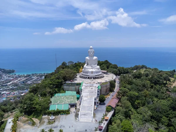 Big Buddha Phuket Aerial View Cloudy Thailand — Stok fotoğraf