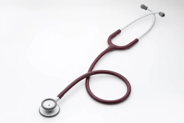 Stethoscope White Background Top View Stock Photo