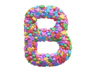 Beyaz arkaplanda konfeti harfi B