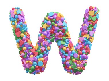 beyaz arkaplanda konfeti harfi W