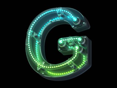 arkaplanda neon harfi G