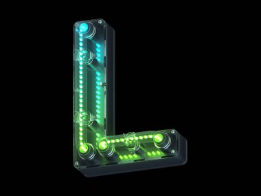 arkaplanda neon harfi L