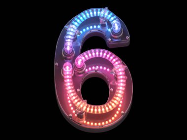 Arkaplanda neon numarası 6