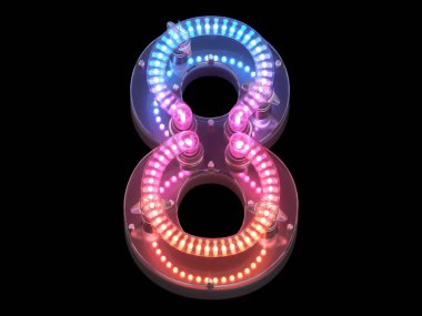 Arka planda neon numara 8