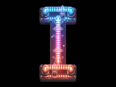 Arkaplanda neon I harfi