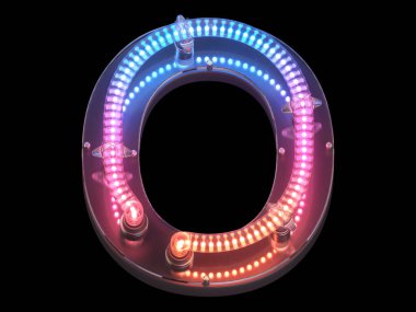 arkaplanda neon harfi 0