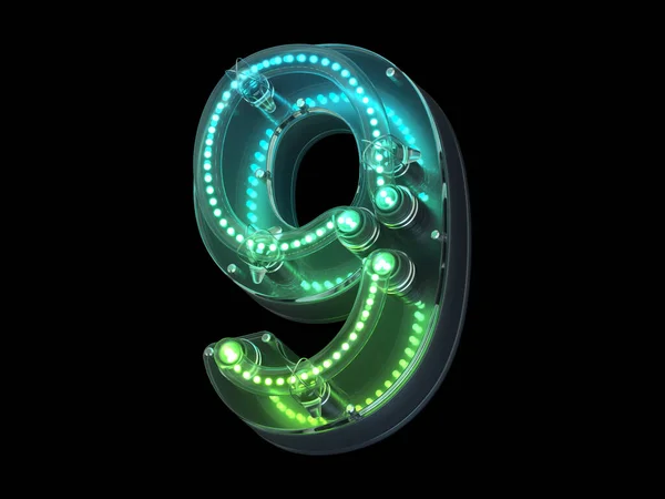 Neon Numero Sullo Sfondo — Foto Stock