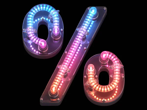 Neon Percent Sign Background — Stock Photo, Image