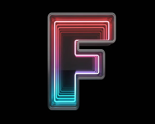 Brief Futuristisch Metalen Lettertype Lichte Neon Destructie — Stockfoto