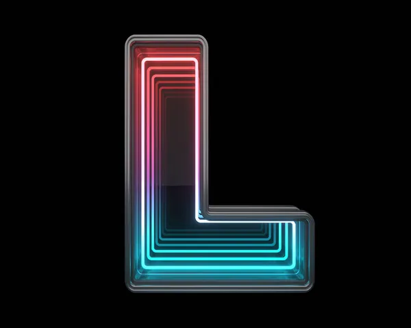 Brief Futuristisch Metalen Lettertype Lichte Neon Destructie — Stockfoto