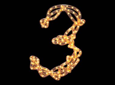 Siyah arkaplanda 3 adet ışık tüpü