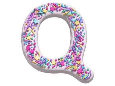 Q beyaz arka plan üzerinde izole harfi